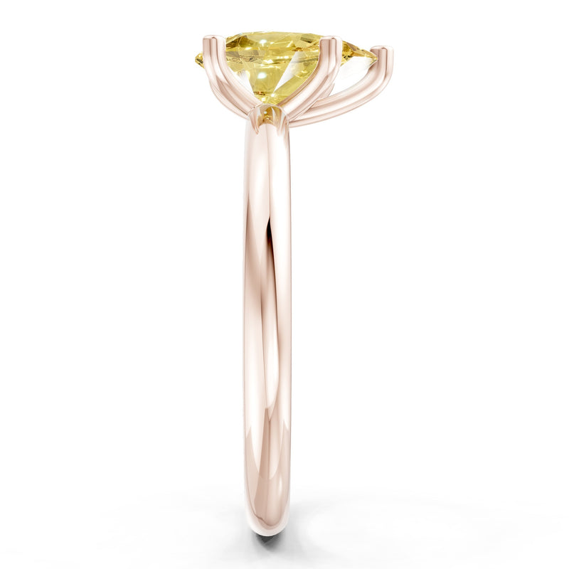 Prong Pear Shape Lab Grown Diamond Solitaire Engagement Gold Ring