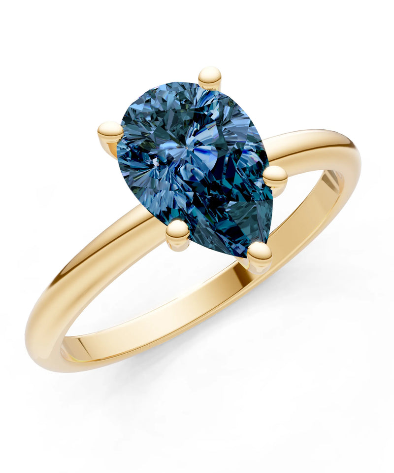 Alexandrite 5 Prong Pear Shape Solitaire Engagement Ring