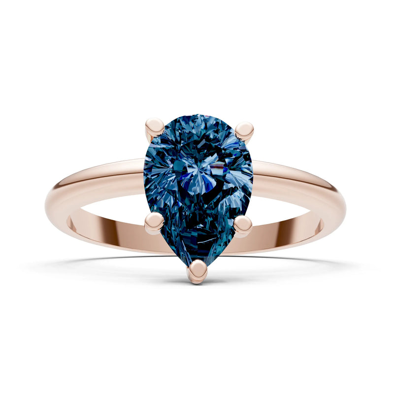Prong Pear Shape Lab Grown Diamond Solitaire Engagement Gold Ring