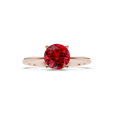 Classic Cathedral Solitaire Gemstone Engagement Ring, 1 Ctw