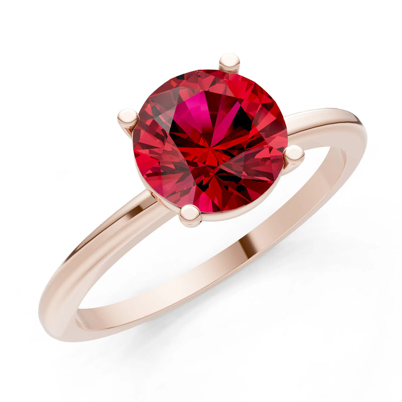 Classic Cathedral Solitaire Gemstone Engagement Ring, 1 Ctw