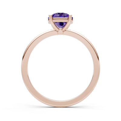 Classic Cathedral Solitaire Gemstone Engagement Ring, 1 Ctw