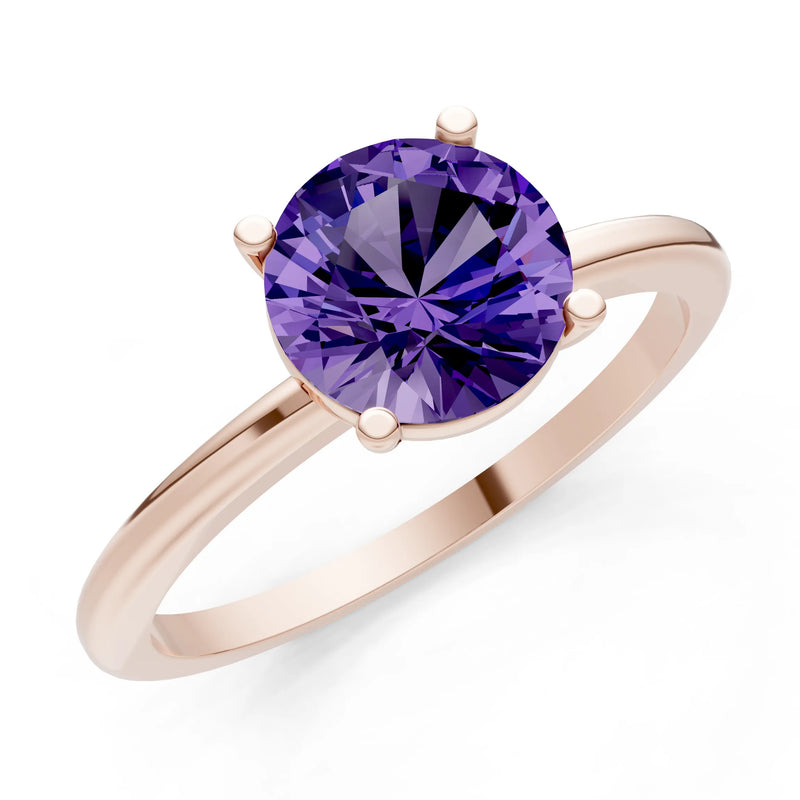 Classic Cathedral Solitaire Gemstone Engagement Ring, 1 Ctw