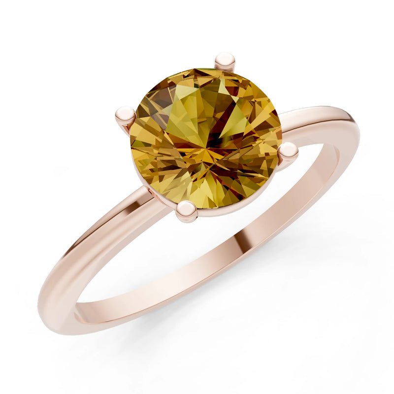 Classic Cathedral Solitaire Gemstone Engagement Ring, 1 Ctw