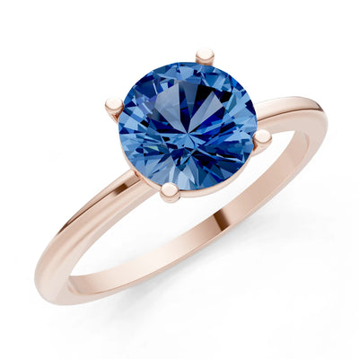 Classic Cathedral Solitaire Gemstone Engagement Ring, 1 Ctw