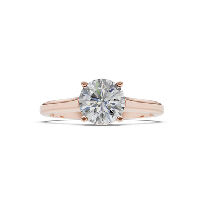 Round Cut Gemstone Solitaire Gold Ring
