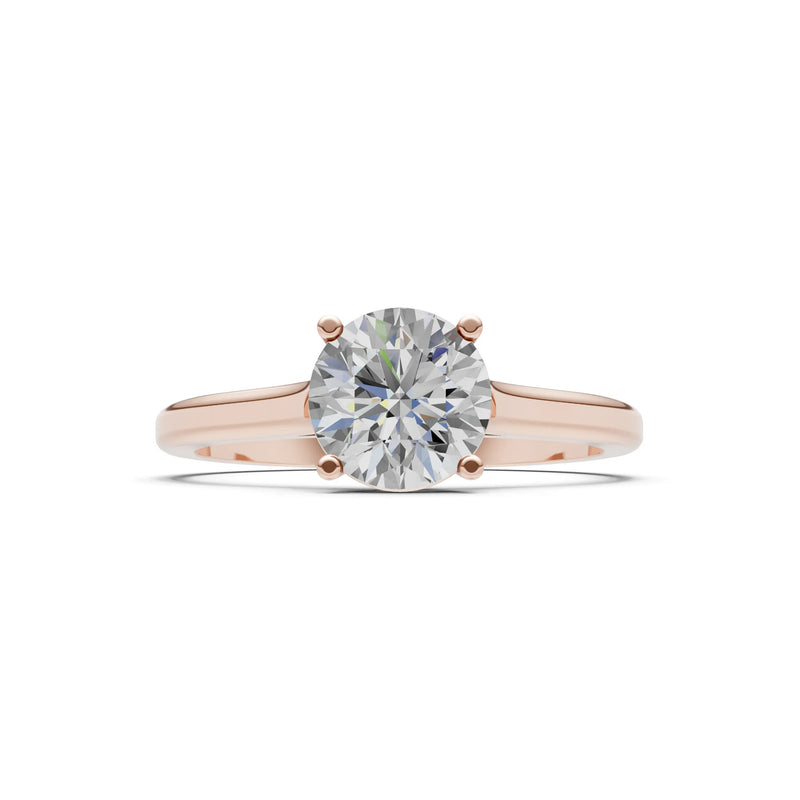 Round Cut Gemstone Solitaire Gold Ring
