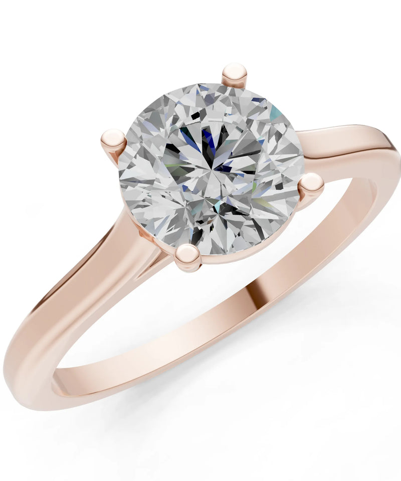 Round Cut Gemstone Solitaire Gold Ring