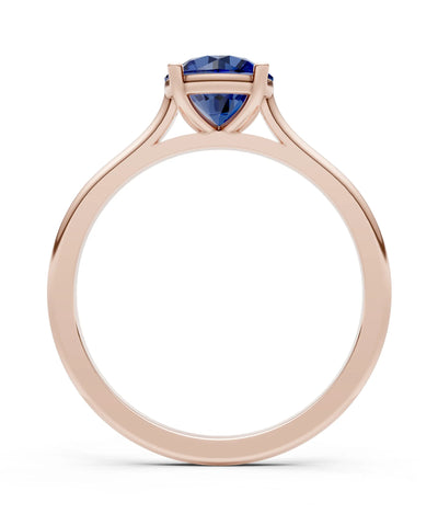 Round Cut Gemstone Solitaire Gold Ring