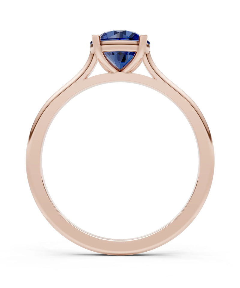 Round Cut Gemstone Solitaire Gold Ring