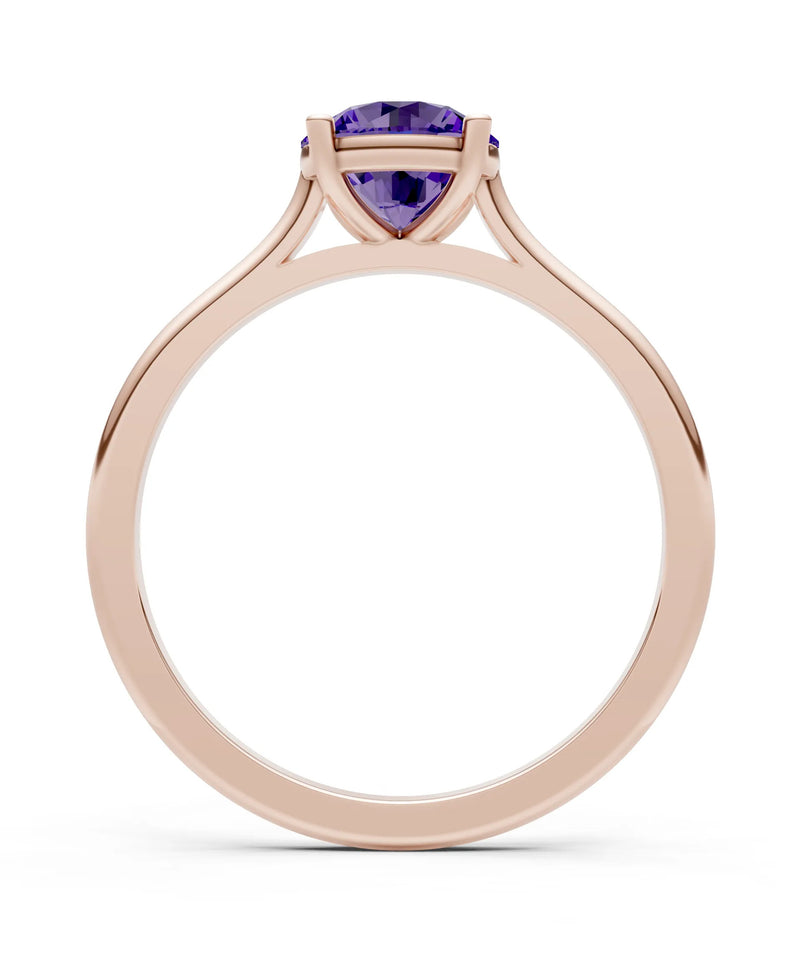 Round Cut Gemstone Solitaire Gold Ring