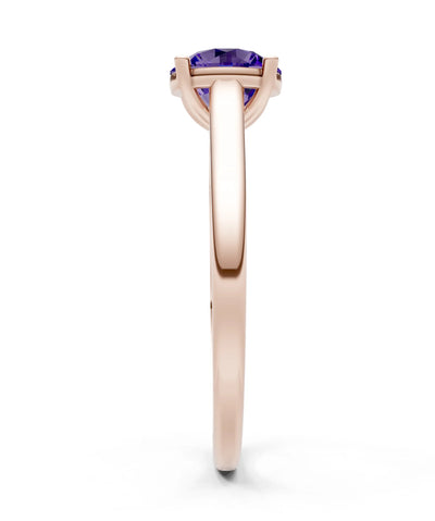 Round Cut Gemstone Solitaire Gold Ring