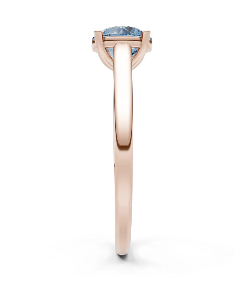 Round Cut Gemstone Solitaire Gold Ring