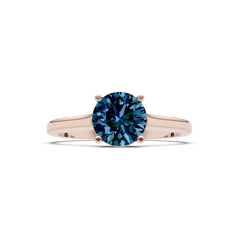 Round Cut Gemstone Solitaire Gold Ring
