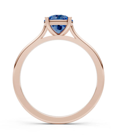 Round Cut Gemstone Solitaire Gold Ring