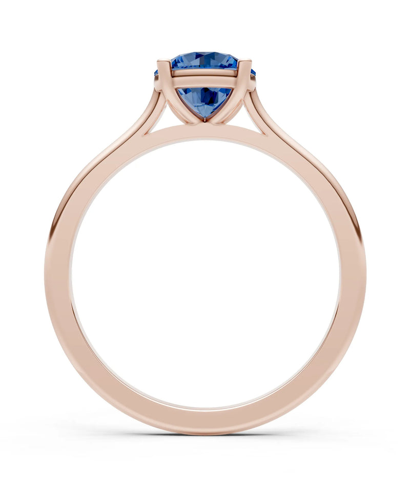 Round Cut Gemstone Solitaire Gold Ring