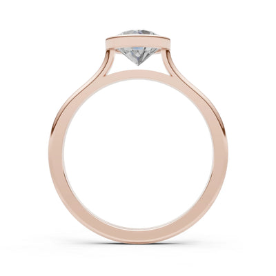 10k Yellow Gold Lab Grown Diamond Round Bezel Set Solitaire Ring