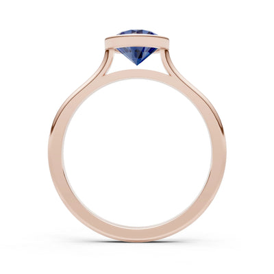 10k Yellow Gold Lab Grown Diamond Round Bezel Set Solitaire Ring
