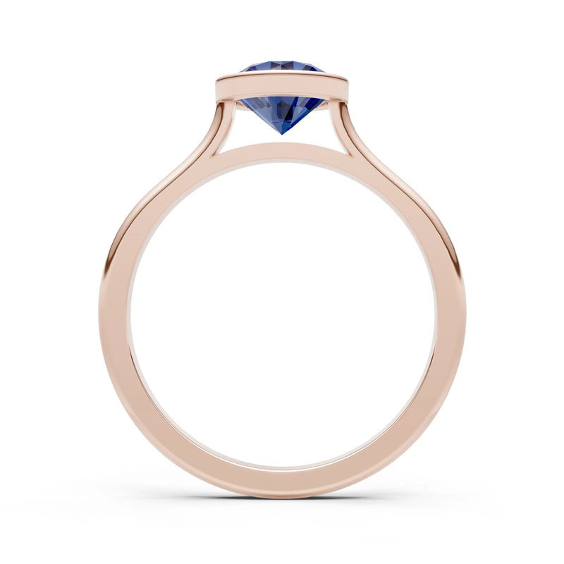 10k Yellow Gold Lab Grown Diamond Round Bezel Set Solitaire Ring