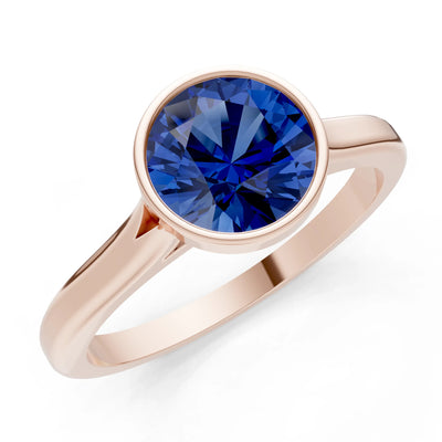 10k Yellow Gold Lab Grown Diamond Round Bezel Set Solitaire Ring