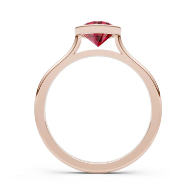10k Yellow Gold Lab Grown Diamond Round Bezel Set Solitaire Ring