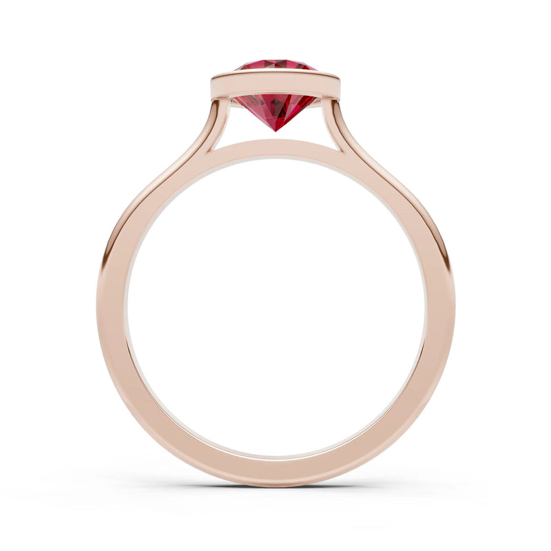 10k Yellow Gold Lab Grown Diamond Round Bezel Set Solitaire Ring
