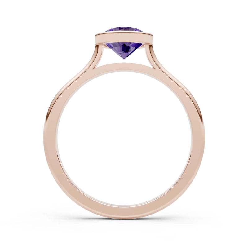 10k Yellow Gold Lab Grown Diamond Round Bezel Set Solitaire Ring