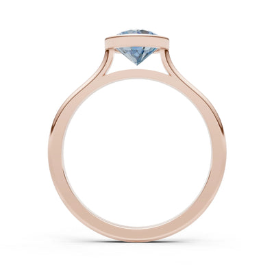 10k Yellow Gold Lab Grown Diamond Round Bezel Set Solitaire Ring