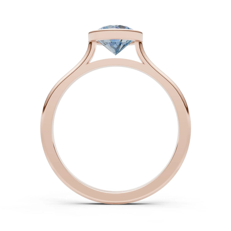 10k Yellow Gold Lab Grown Diamond Round Bezel Set Solitaire Ring