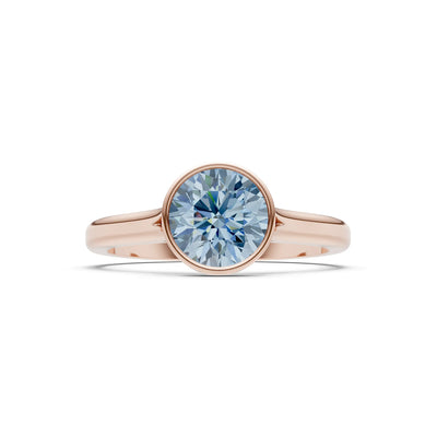 10k Yellow Gold Lab Grown Diamond Round Bezel Set Solitaire Ring