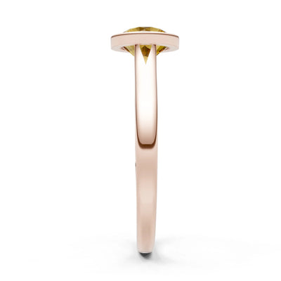 10k Yellow Gold Lab Grown Diamond Round Bezel Set Solitaire Ring