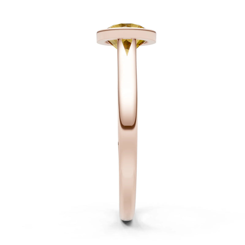 10k Yellow Gold Lab Grown Diamond Round Bezel Set Solitaire Ring