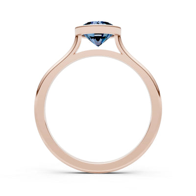 10k Yellow Gold Lab Grown Diamond Round Bezel Set Solitaire Ring