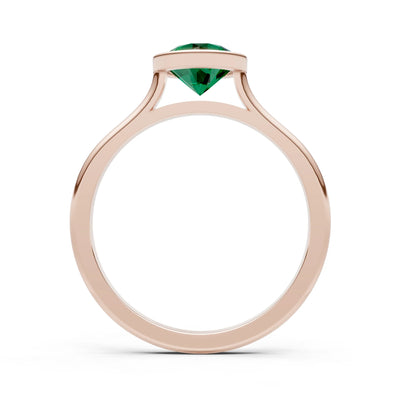 10k Yellow Gold Lab Grown Diamond Round Bezel Set Solitaire Ring