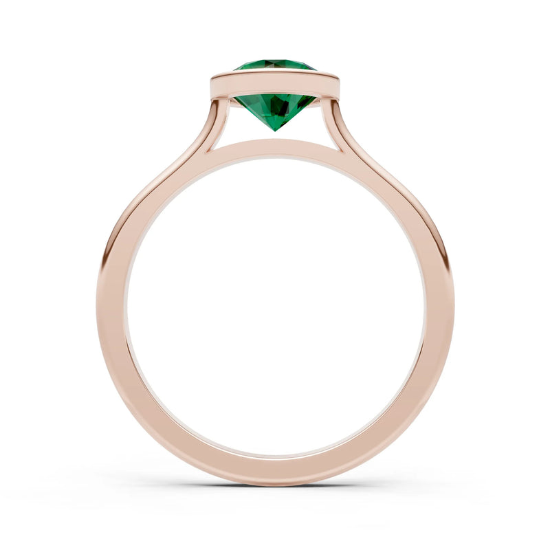 10k Yellow Gold Lab Grown Diamond Round Bezel Set Solitaire Ring