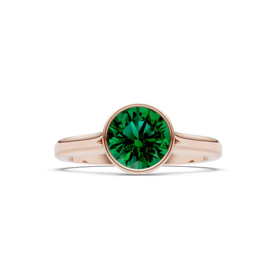 10k Yellow Gold Lab Grown Diamond Round Bezel Set Solitaire Ring