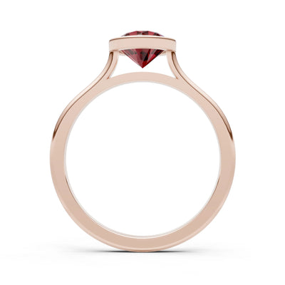 10k Yellow Gold Lab Grown Diamond Round Bezel Set Solitaire Ring