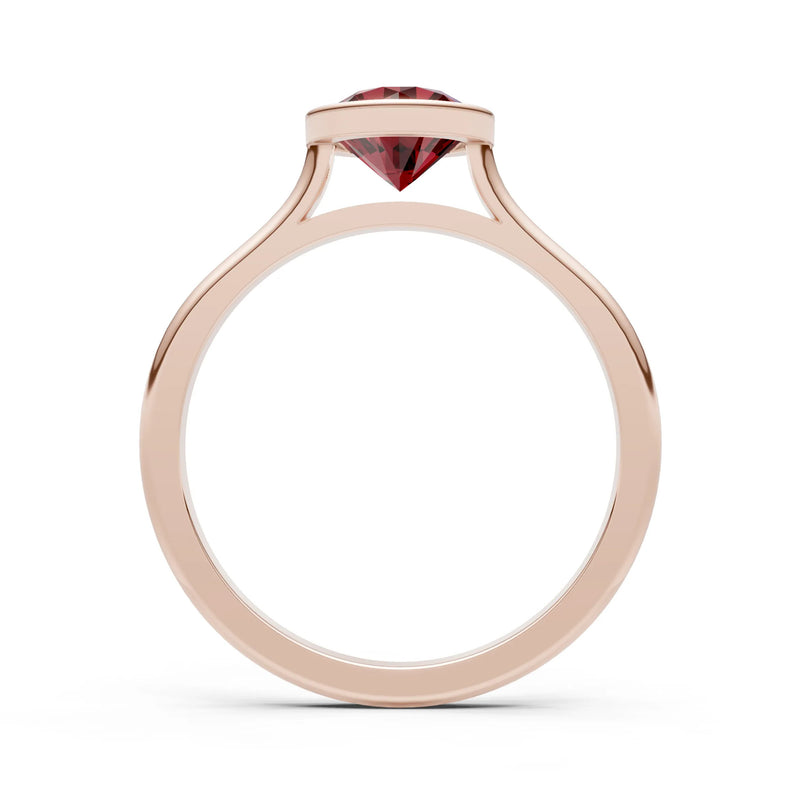 10k Yellow Gold Lab Grown Diamond Round Bezel Set Solitaire Ring