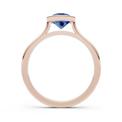 10k Yellow Gold Lab Grown Diamond Round Bezel Set Solitaire Ring