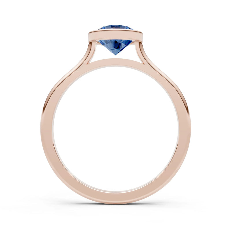 10k Yellow Gold Lab Grown Diamond Round Bezel Set Solitaire Ring