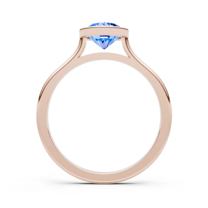 10k Yellow Gold Lab Grown Diamond Round Bezel Set Solitaire Ring