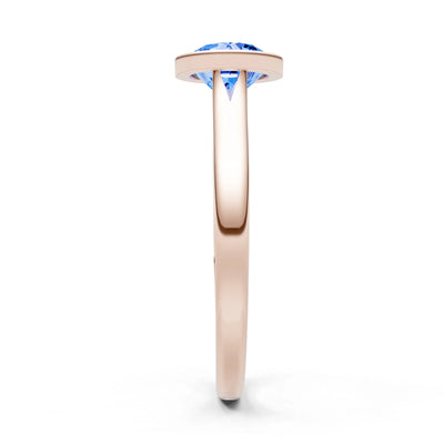 10k Yellow Gold Lab Grown Diamond Round Bezel Set Solitaire Ring