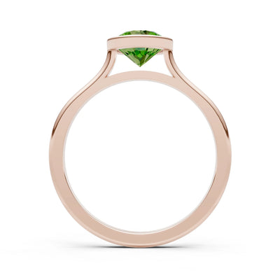 10k Yellow Gold Lab Grown Diamond Round Bezel Set Solitaire Ring