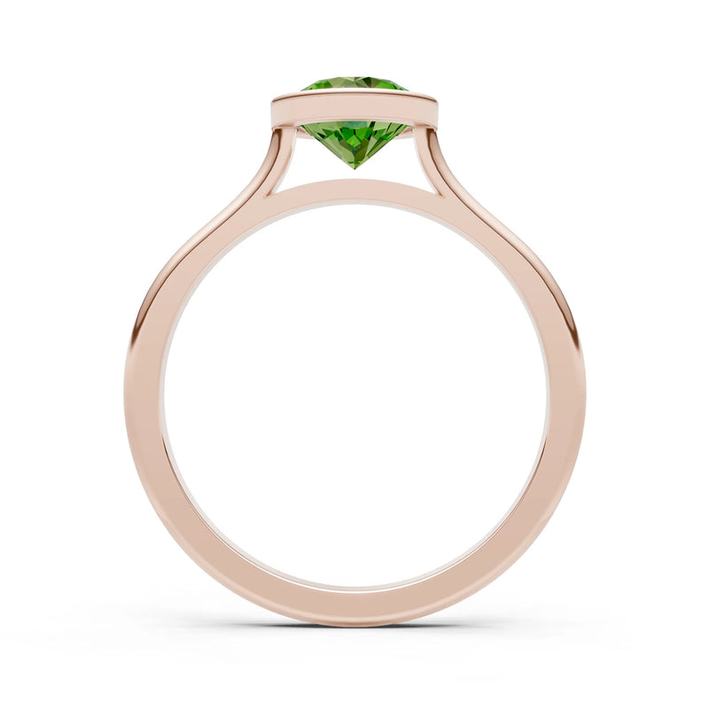 10k Yellow Gold Lab Grown Diamond Round Bezel Set Solitaire Ring