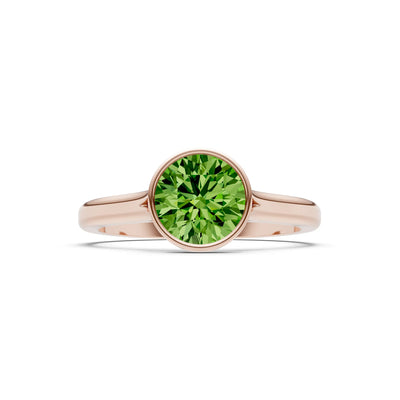 10k Yellow Gold Lab Grown Diamond Round Bezel Set Solitaire Ring