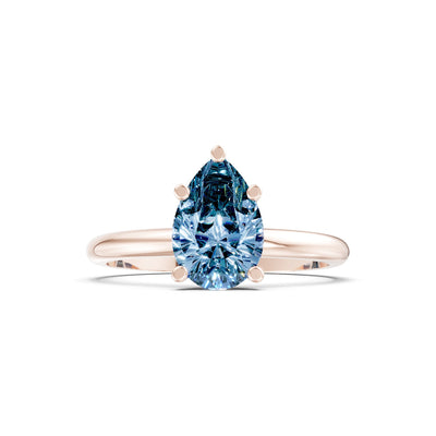Prong Pear Shape Lab Grown Diamond Solitaire Engagement Gold Ring
