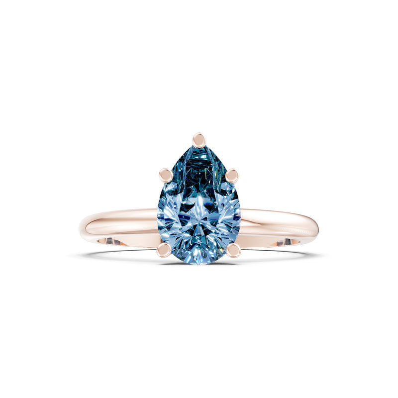 Prong Pear Shape Lab Grown Diamond Solitaire Engagement Gold Ring