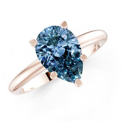 Prong Pear Shape Lab Grown Diamond Solitaire Engagement Gold Ring