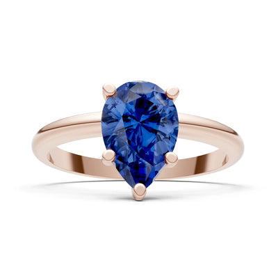 Prong Pear Shape Lab Grown Diamond Solitaire Engagement Gold Ring