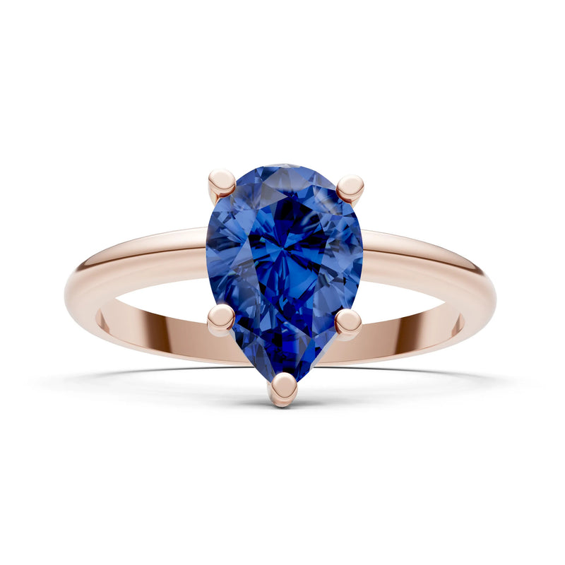Prong Pear Shape Lab Grown Diamond Solitaire Engagement Gold Ring
